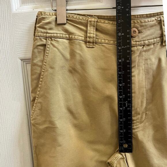 Free People Cleo Washed Khaki Cotton Canvas Roll Tab Straight Chino Pant Size 4 - Picture 11 of 15